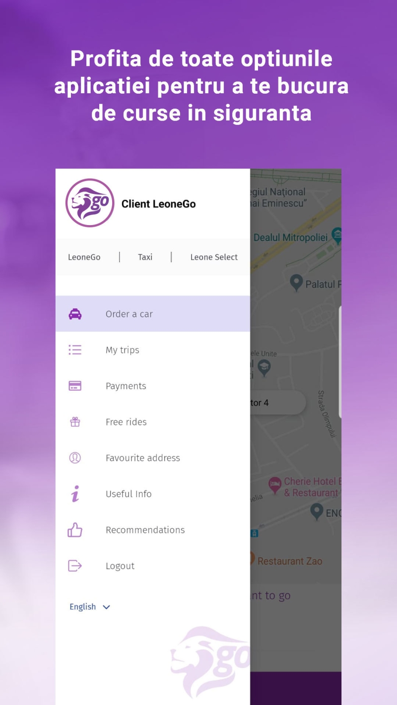 LeoneGo - Aplicatie Android si iOS pentru ridesharing