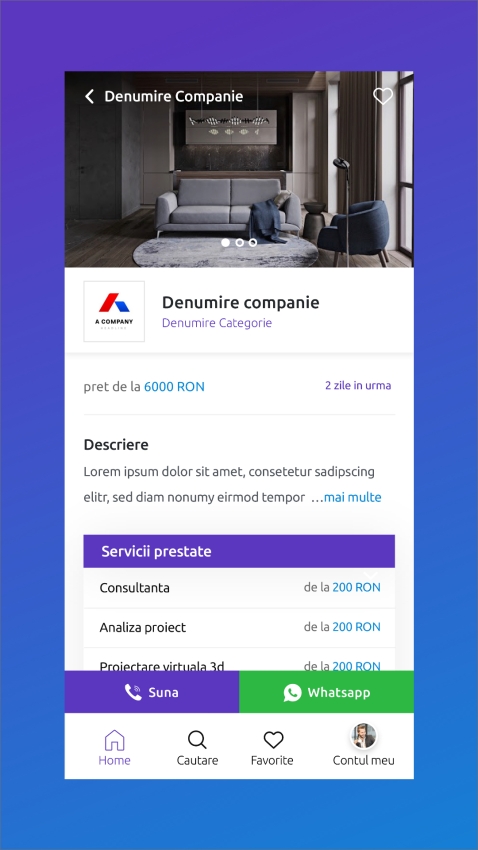 Mesterul Casei - Aplicatie mobile Android si iOS pentru listare anunturi