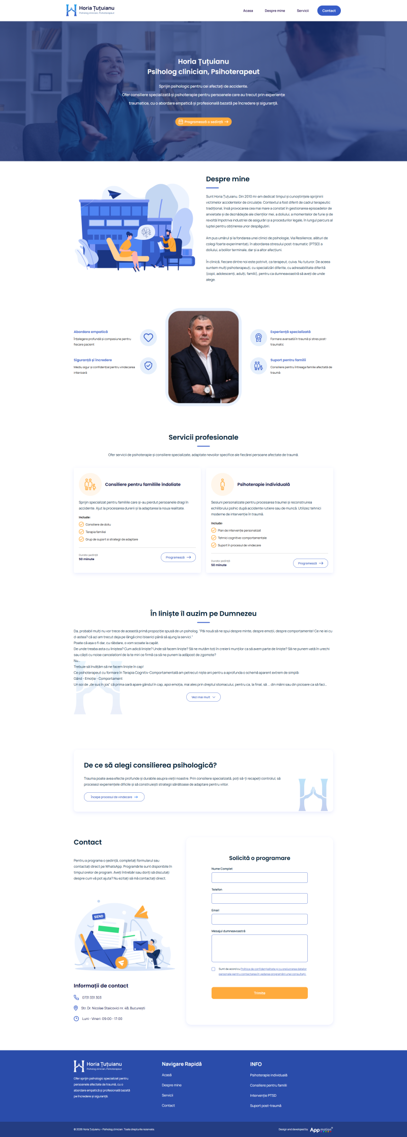 Landing Page pentru servicii de consiliere psihologica si psihoterapie