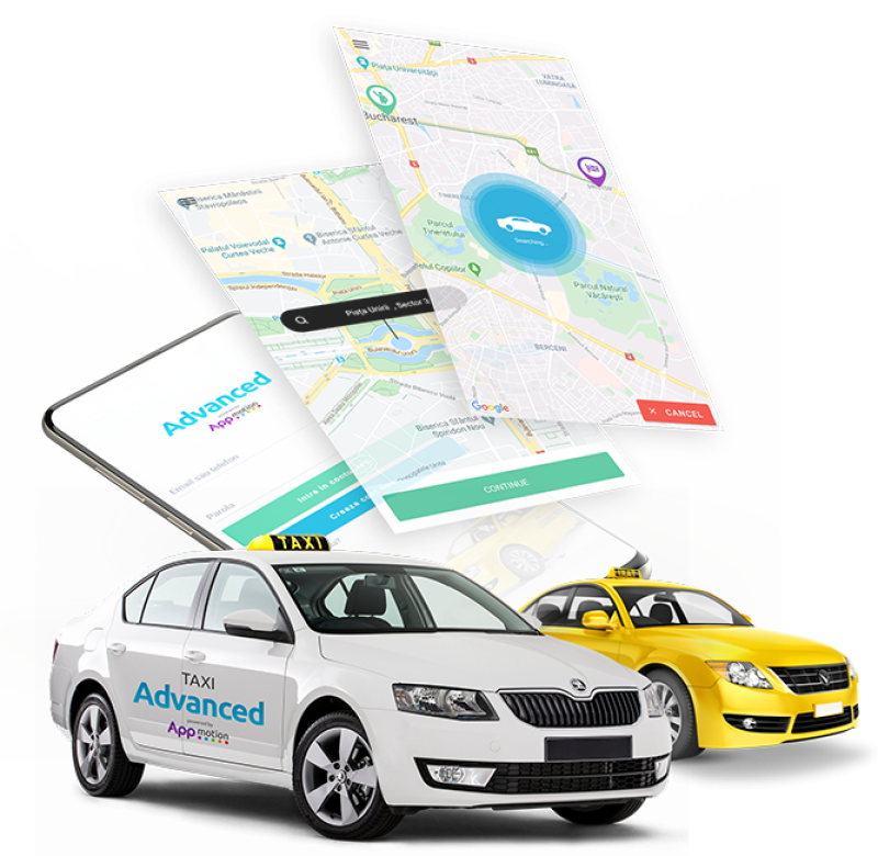 Aplicatie mobile Android si iOS taxi si ridesharing