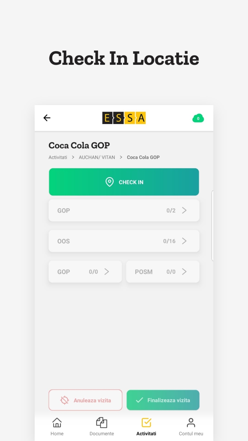 Storelink ESSA – Aplicatie monitorizare activitate merchandiser