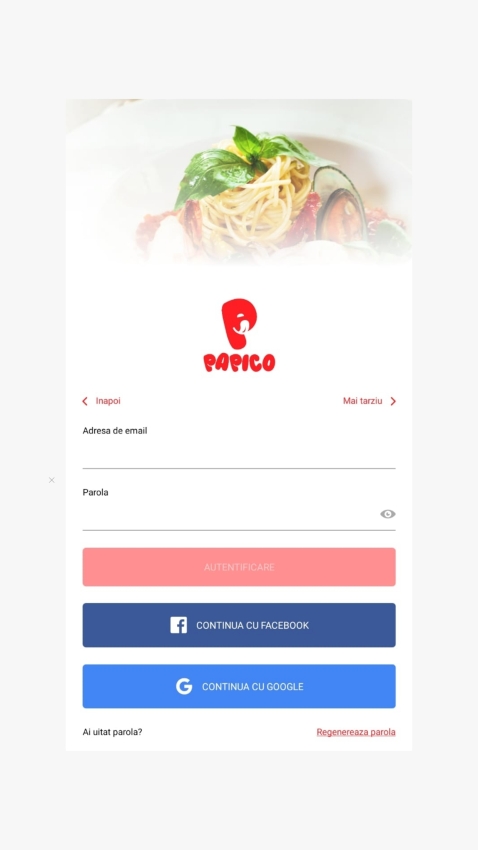 Papico Delivery - Aplicatie mobile Android si iOS pentru livrare mancare