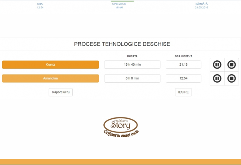 Soft monitorizare productie cofetarie - Target Prod