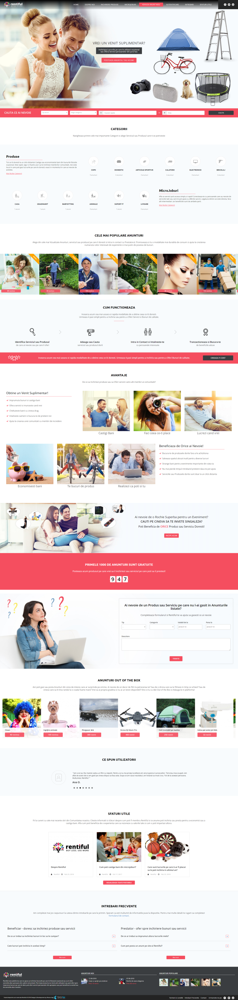Platforma Anunturi Inchiriere Bunuri si Servicii - Rentiful