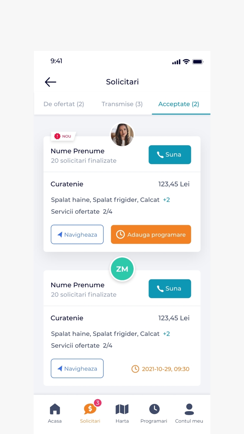 Home Friends - Aplicatie mobile Android si iOS pentru clienti si prestatori de servicii