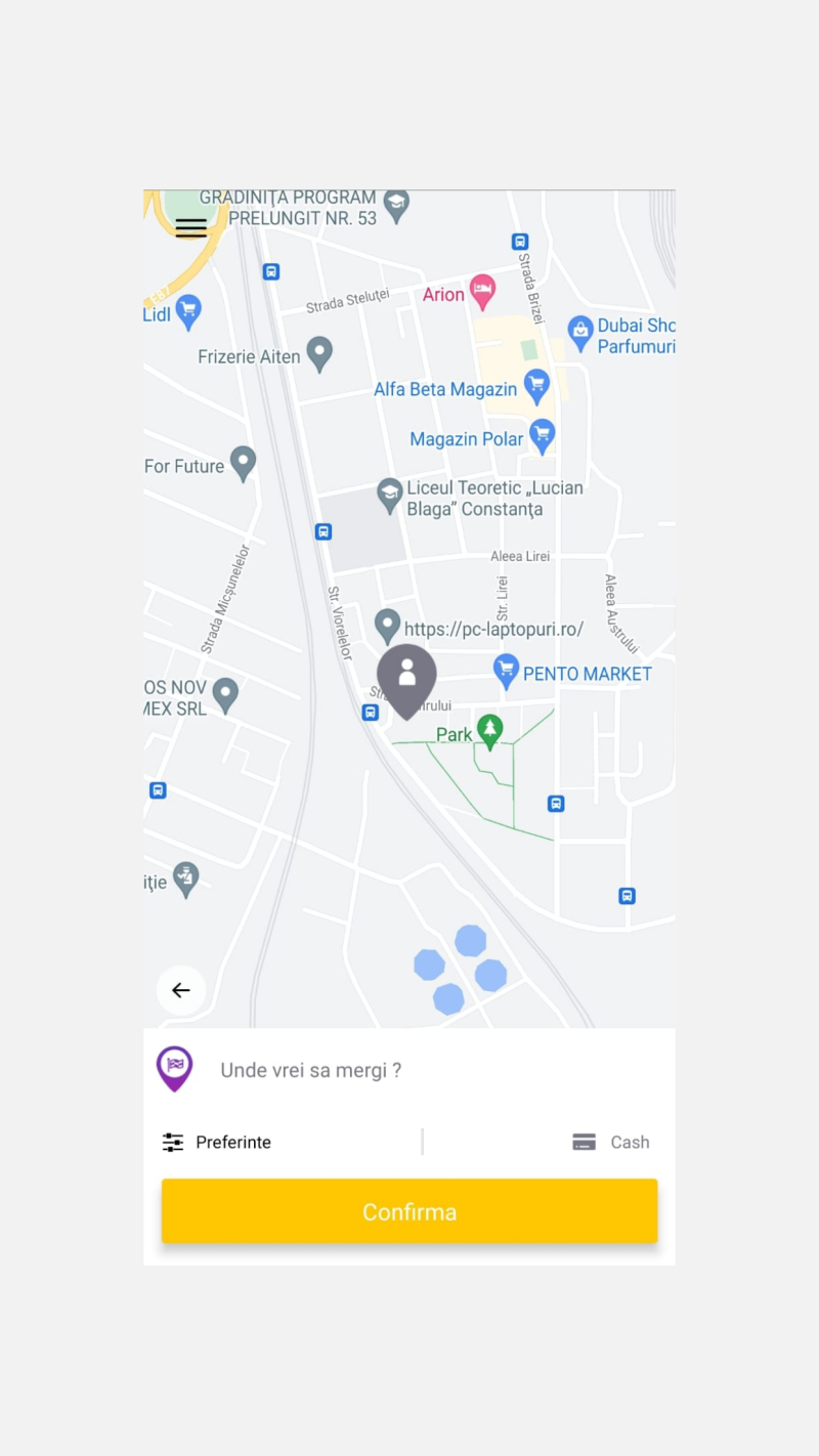 Sprinten Taxi - Aplicatie mobile Android si iOS pentru comenzi taxi