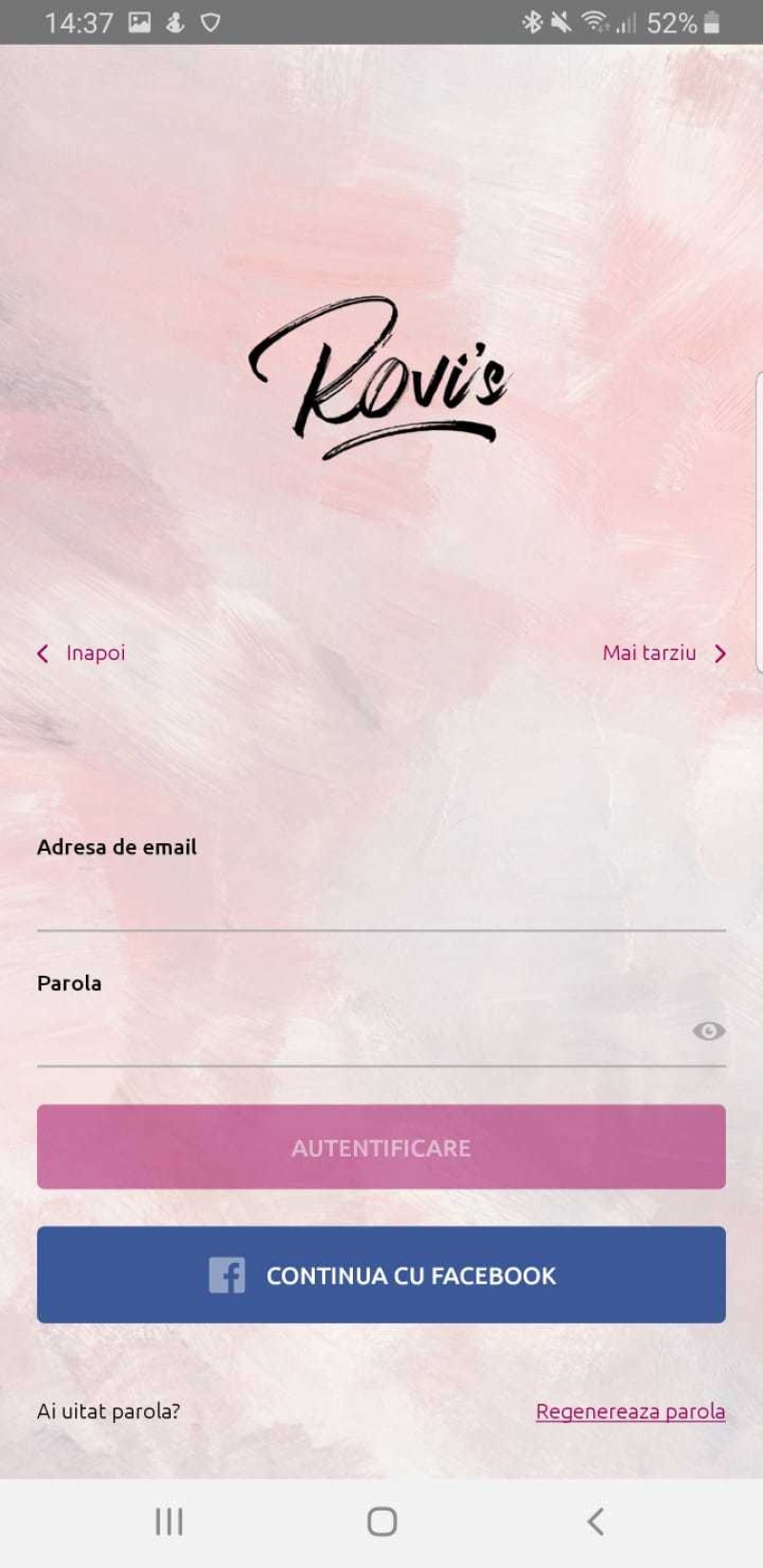 Rovi`s Delivery - Aplicatie mobile pentru restaurante cu livrare mancare la domiciliu