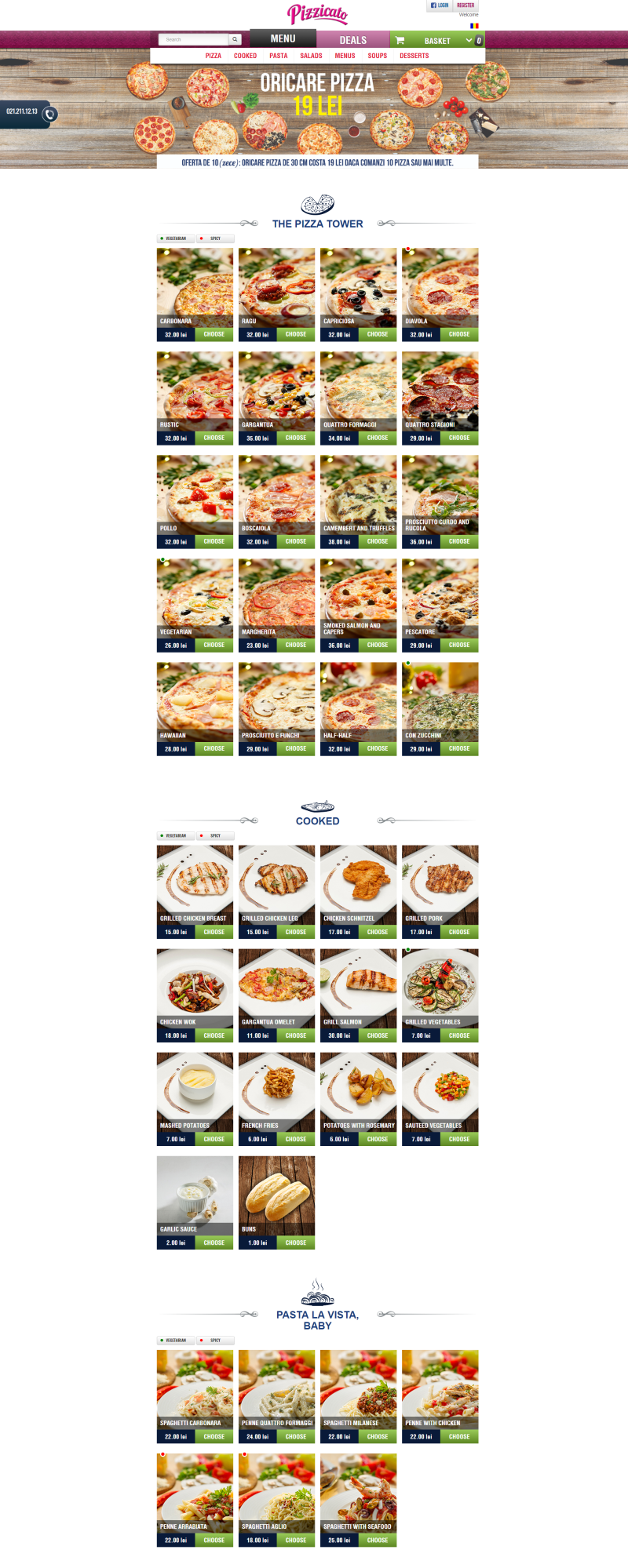 Platforma Comenzi Online - Restaurant cu Livrare la Domicilu - Pizzicato