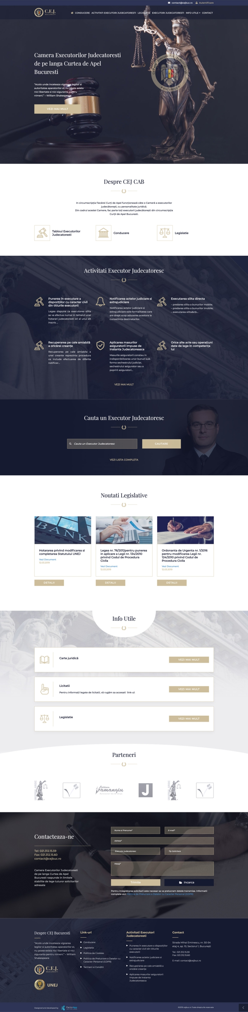 Aplicatie Web & Website de Prezentare - CEJ Bucuresti