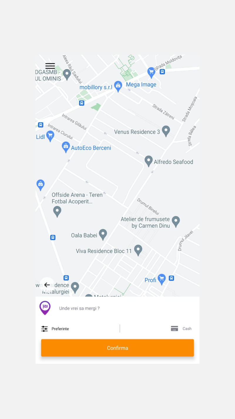 Taxi 21 - Aplicatie mobile Android si iOS pentru comenzi taxi