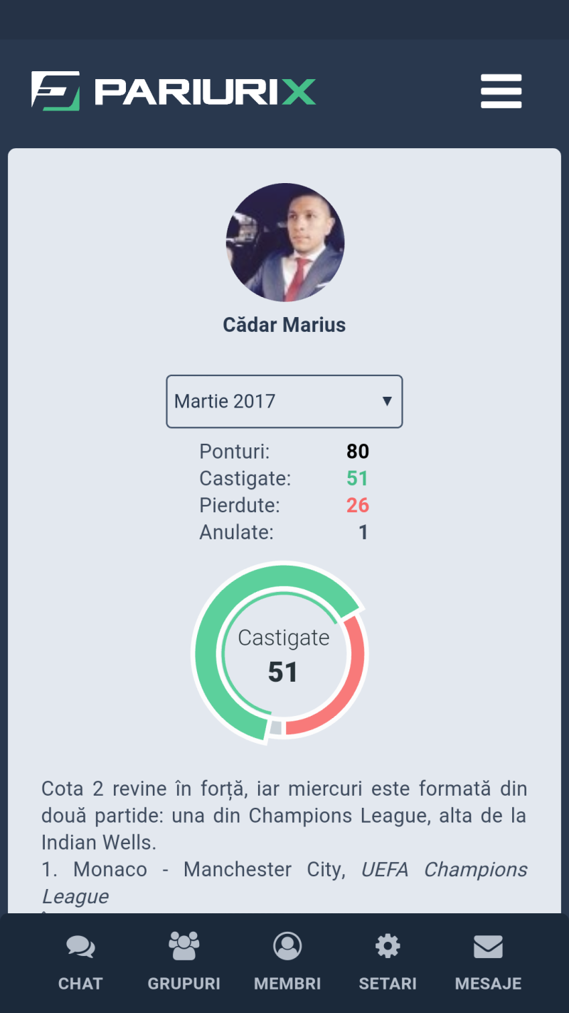 Aplicatie Mobile Pariuri Online Android & IOS - PariuriX