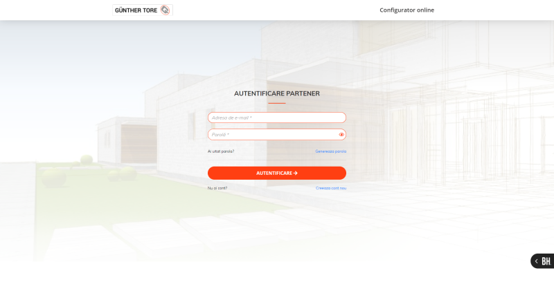 Gunther Tore - Configurator generare oferta de pret pentru clienti