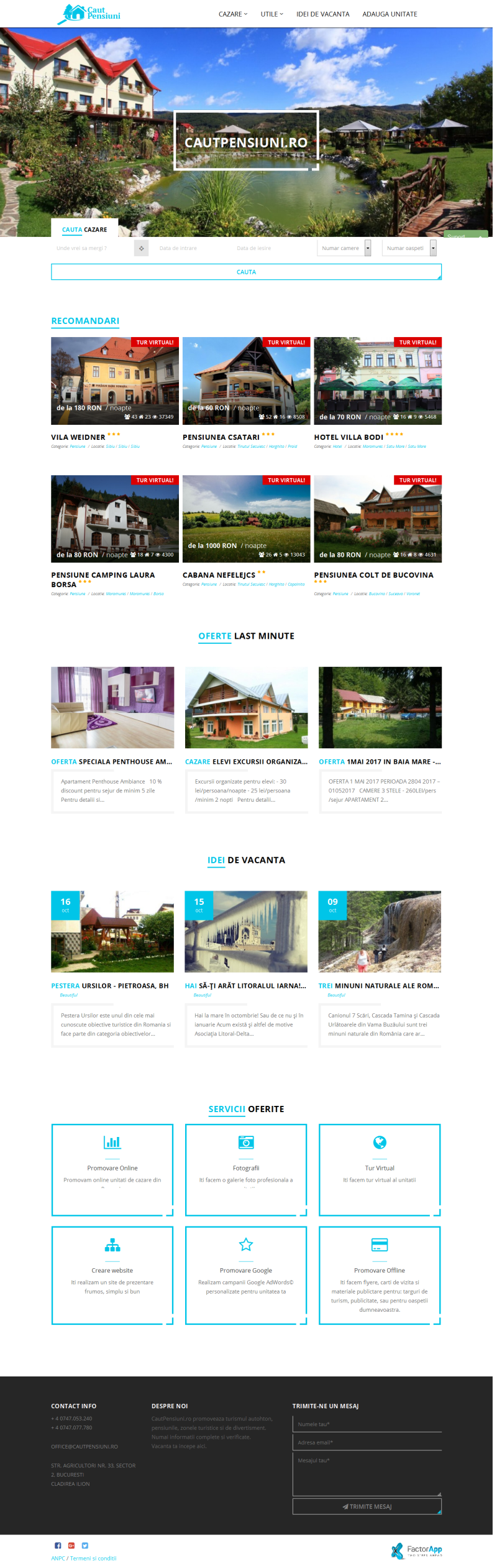 Platforma Online de Promovare Pensiuni si Hoteluri – Cautpensiuni.ro