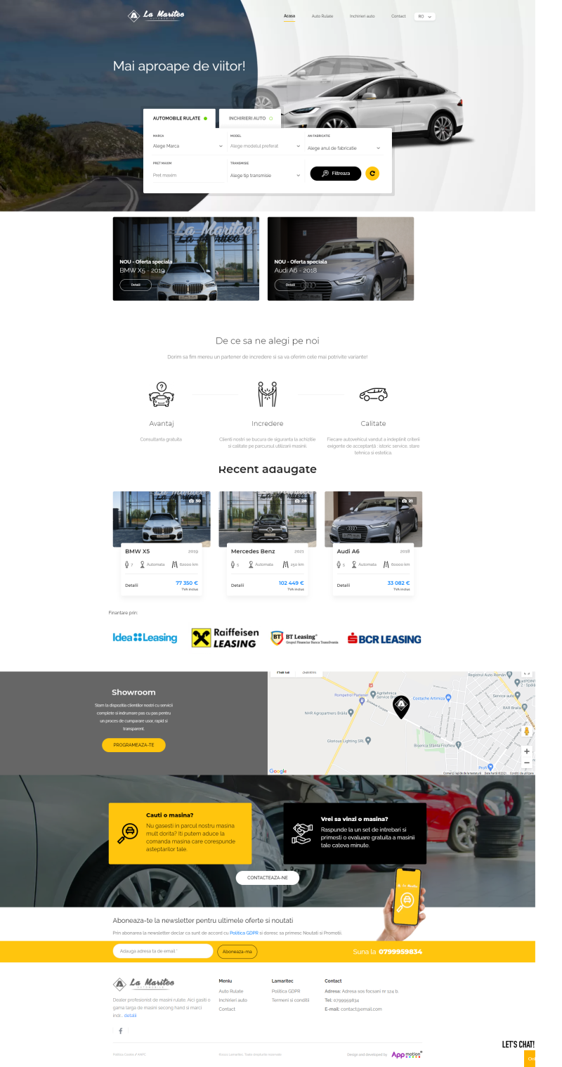 Maritec Auto - Platforma online pentru inchirierea si comercializarea automobilelor