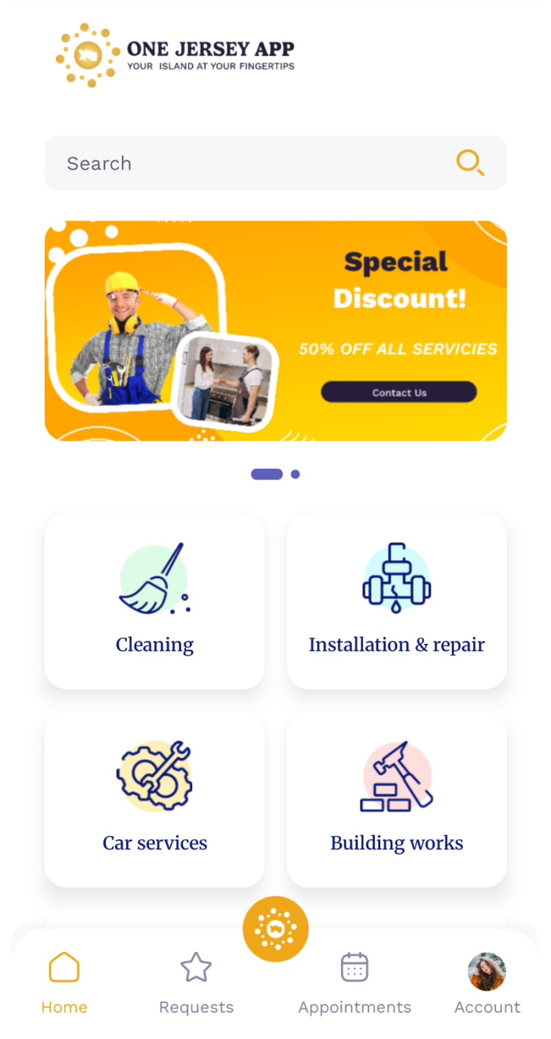 One Jersey App - aplicatie mobila destinata comunitatii din Jersey (UK)
