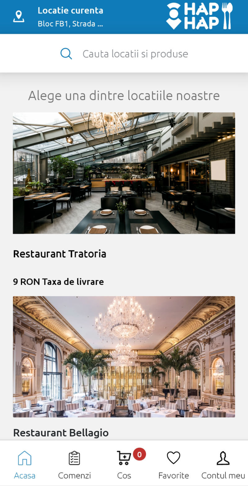 Hap Hap Delivery – Aplicatie Mobile Agregator Restaurante