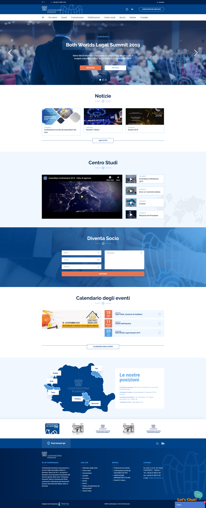 Platforma web pentru administrarea si sustinerea partenerilor italieni din Romania - Confindustria