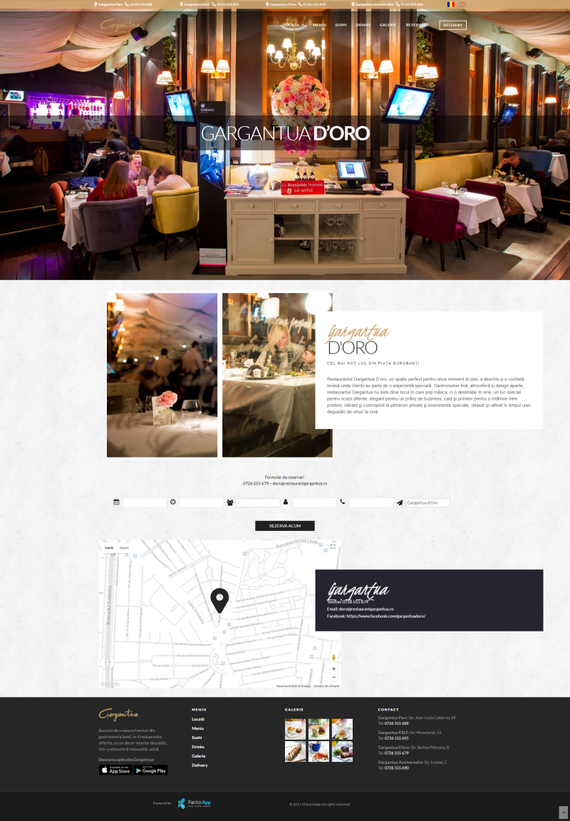 Website de Prezentare & Zona Delivery Integrata – Restaurant Gargantua