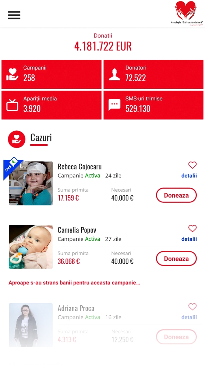 Aplicatie Android si iOS pentru Asociatia  'Salveaza o inima'