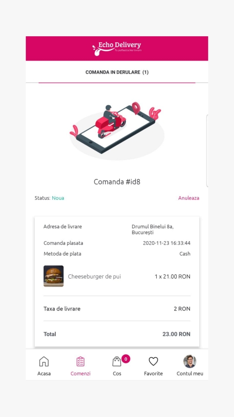 Echo Delivery - Aplicatie tip agregator pentru comanda si livrare mancare la domiciliu