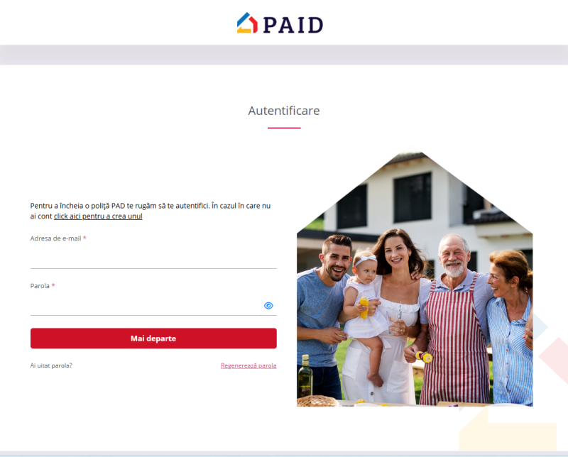 Portal PAID – Platforma digitala pentru emiterea politei obligatorii de asigurare a locuintei