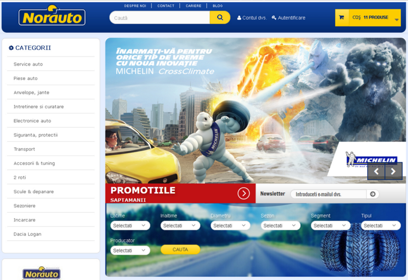Realizare magazin online piese auto - Norauto
