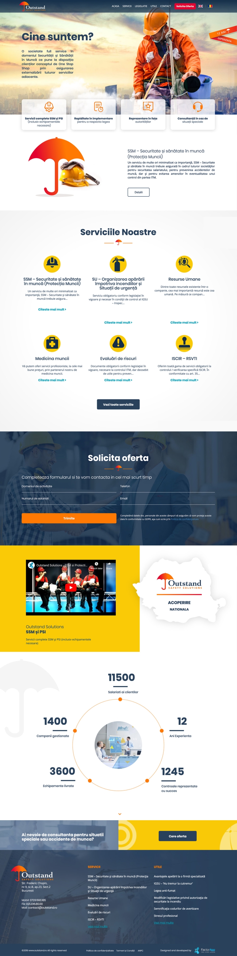 Website de Prezentare - Outstand Safety Solutions